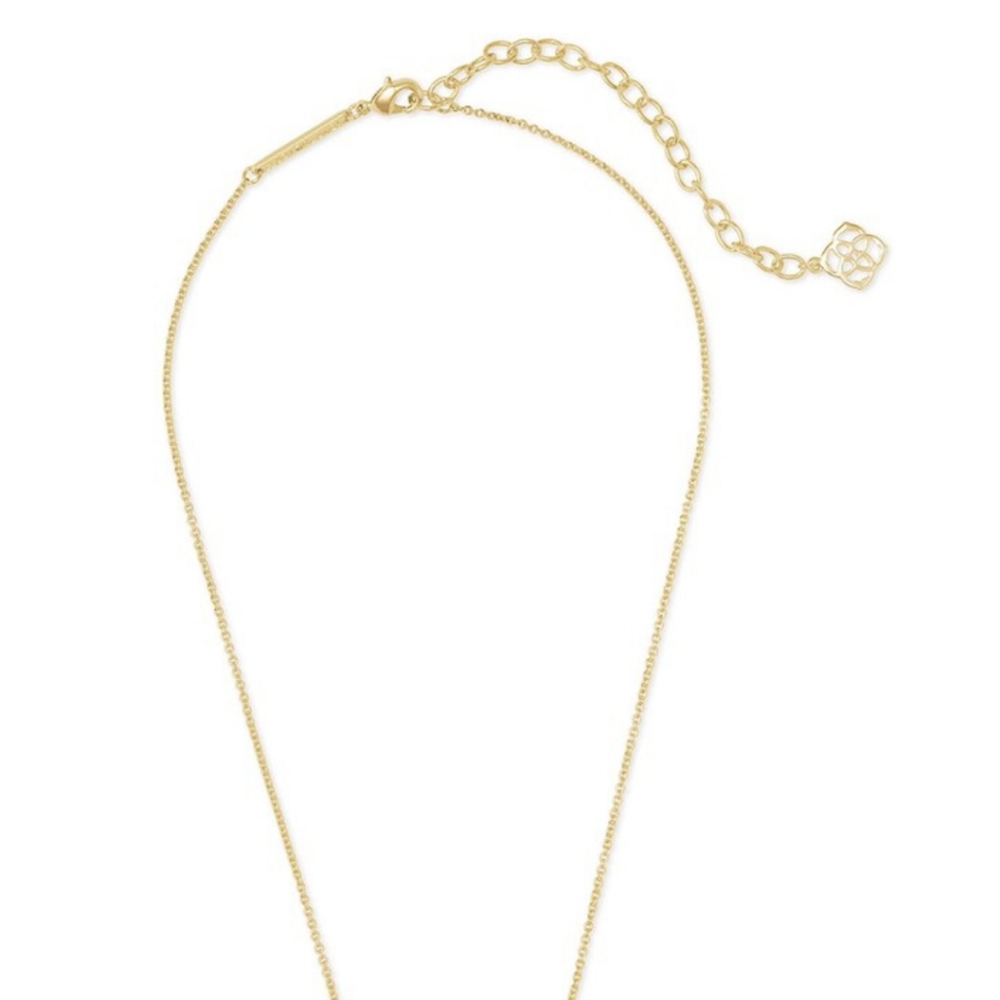 Kendra Scott Lillia Butterfly Gold Pendant In Rose Pink Kyocera Opal Necklace - Picture 2 of 2